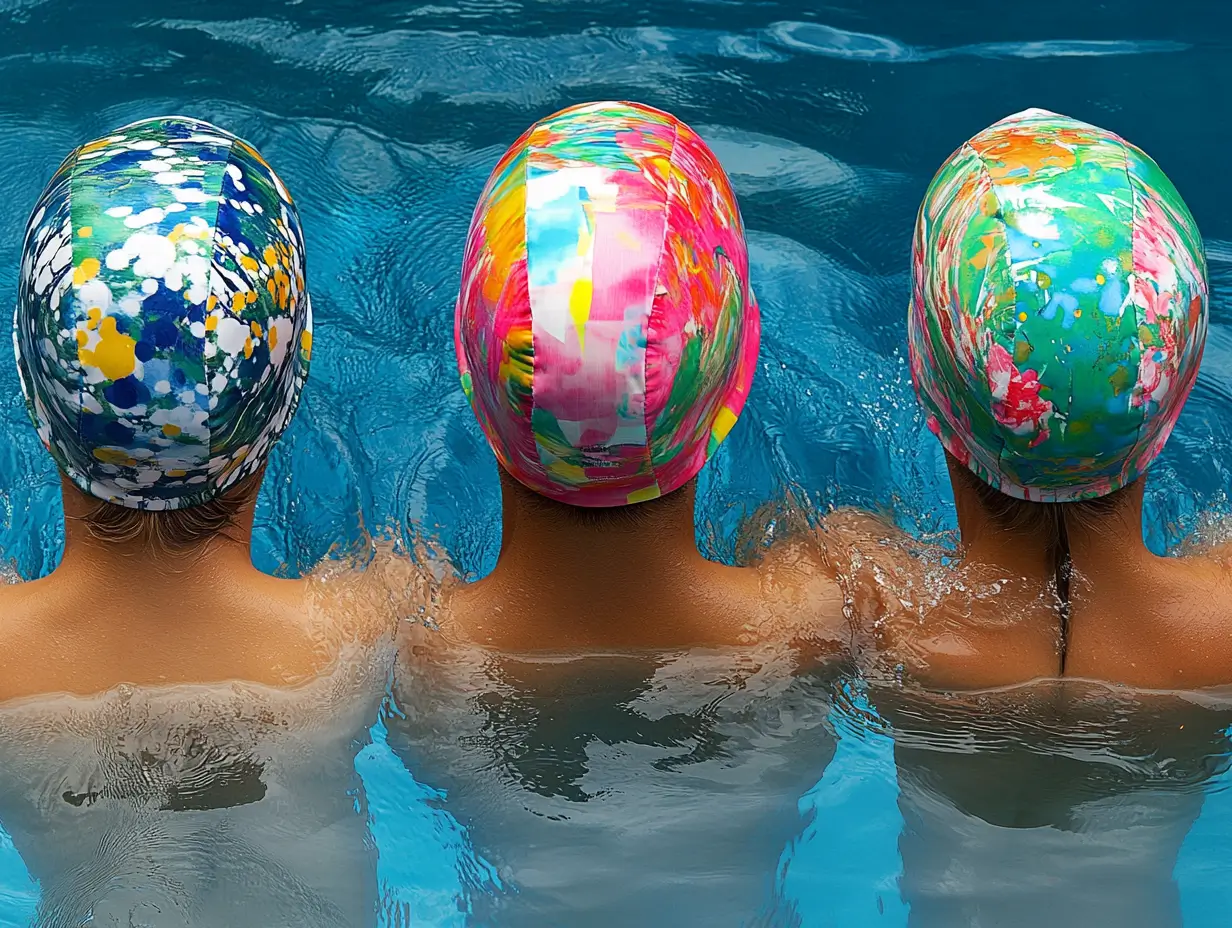 bonnet natation personnalisé en latex pour enfant
