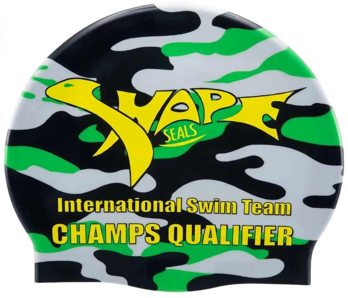 Bonnet de bain original en silicone avec marquage couvrant toute la surface