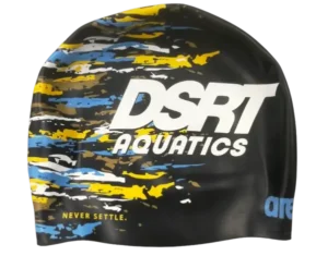 Bonnet de bain silicone volume avec impression intégrale full print, motif coloré couvrant toute la surface