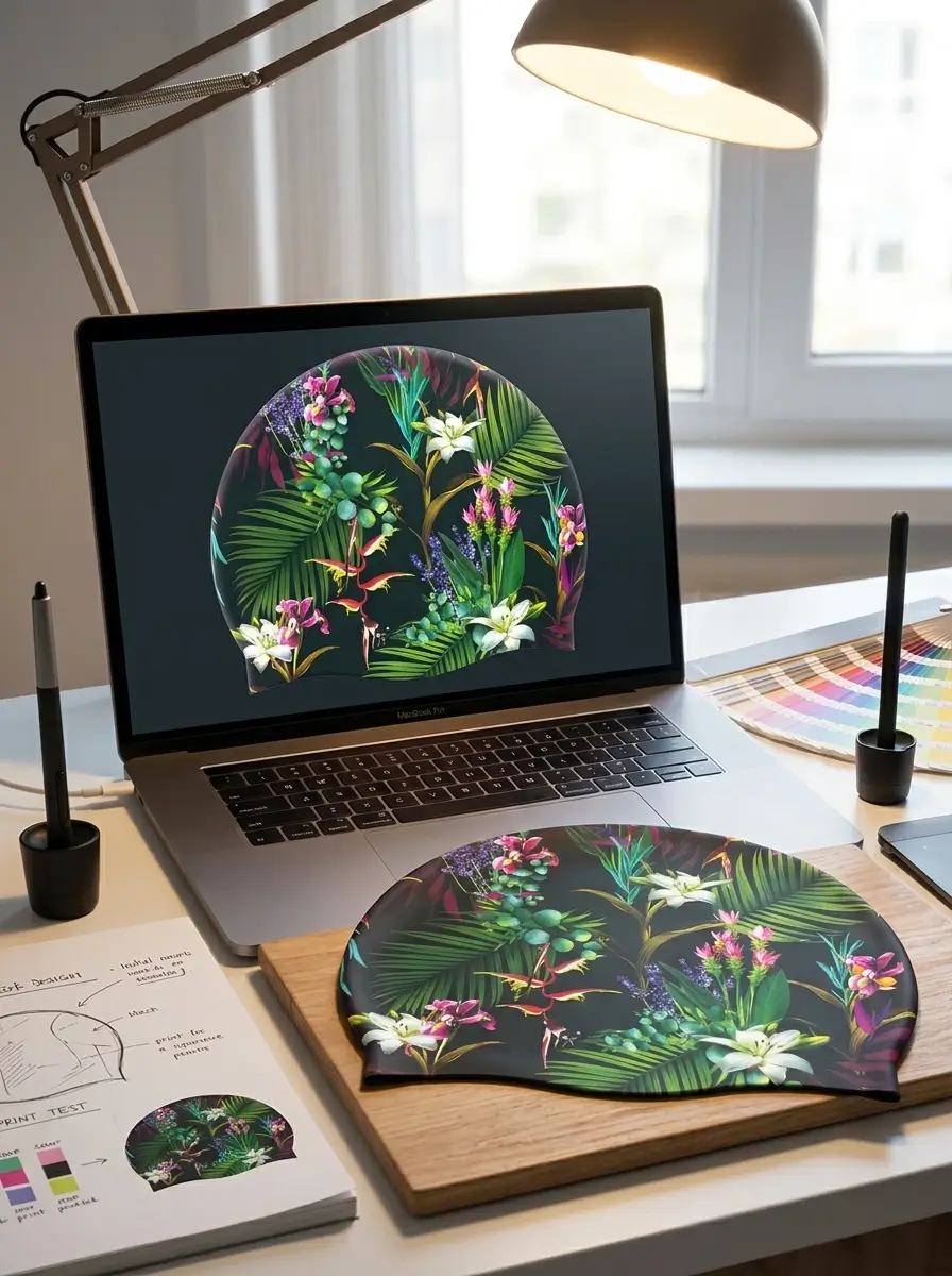 Maquette de bonnet de bain impression photo sur écran avant production