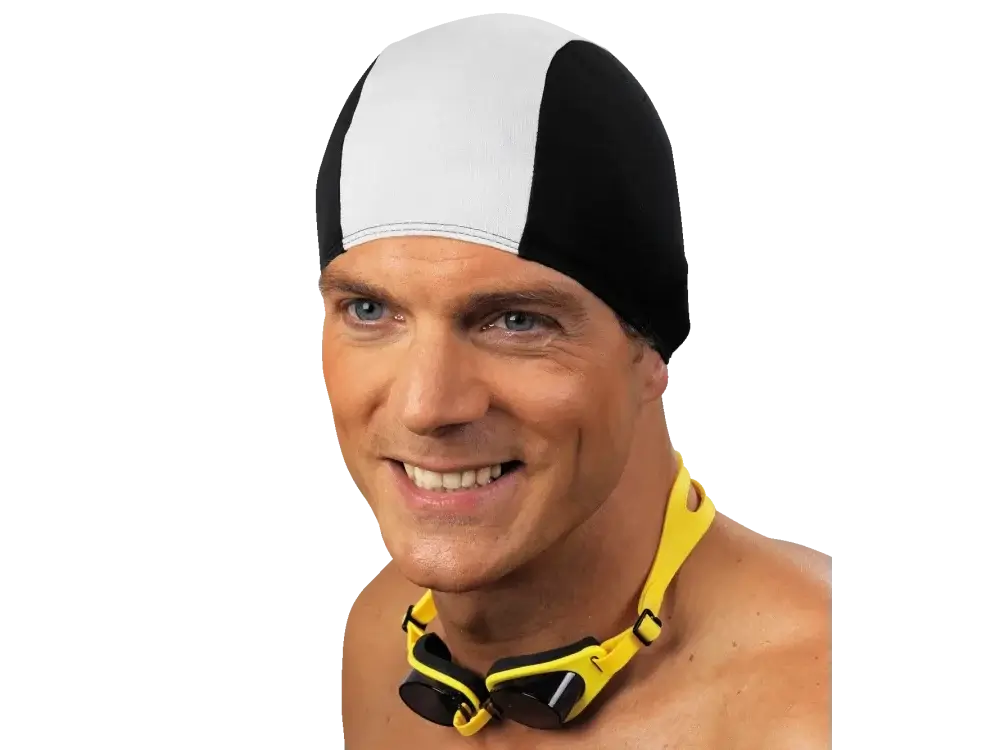 Bonnet de bain en tissu polyester doux et confortable pour piscine