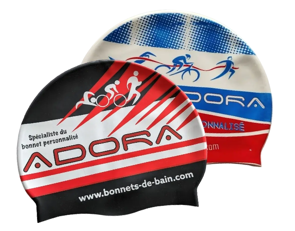 Bonnet silicone avec logo club de natation Adora