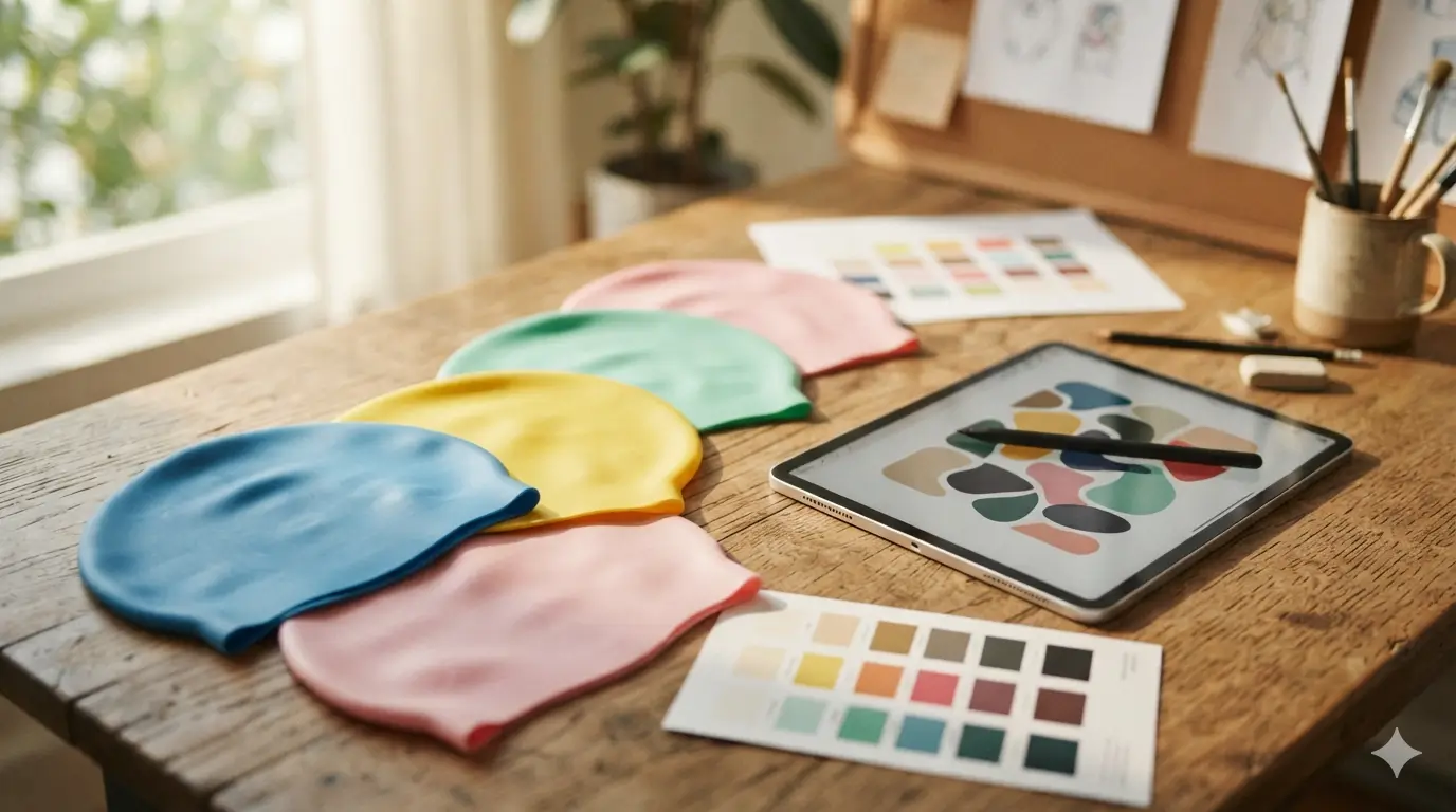 Choix des couleurs et personnalisation des bonnets de bain par groupe de niveau